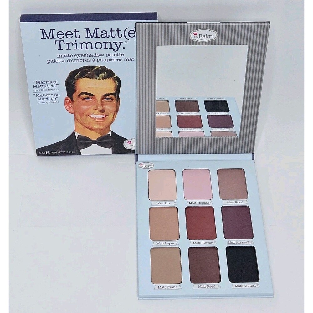 The Balm Meet Matte Trimony Matte Eyeshadow Palette With Mirror NEW In Box